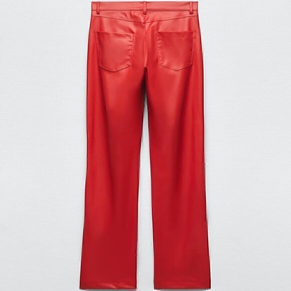 Zara FULL LENGTH FAUX LEATHER PANTS - Picture 3 of 7